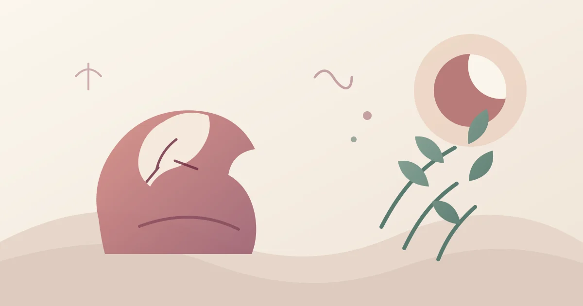 A calm editorial illustration with moonlight and botanical forms, representing menopause symptoms beyond hot flashes.