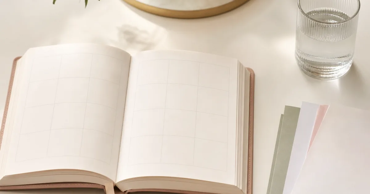 A blank planner, pen, and unmarked lab paperwork arranged for reviewing hormone-care costs and questions.